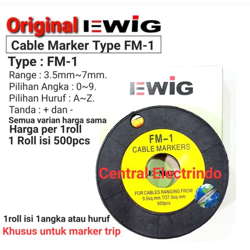 Kabel Marker Cable Marker FM-1 1roll isi 500pcs Untuk Marker Strip.