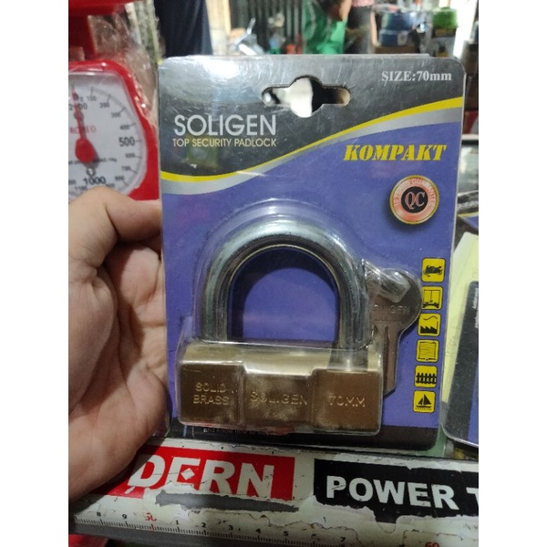 gembok Kuningan soligen bulat 70mm