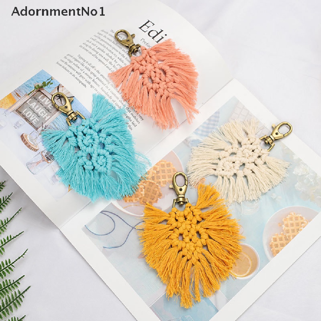 (AdornmentNo1) Gantungan Kunci Macrame Rumbai Handmade Gaya Boho Untuk Aksesoris Tas / Mobil