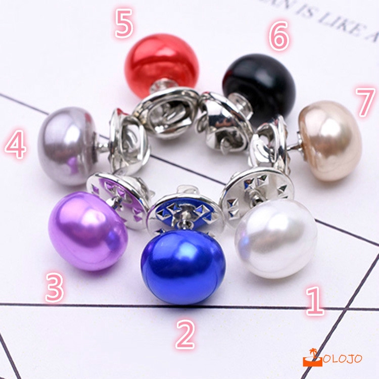 OLOJO  Colorful Zircon Tombol Bros Untuk Wanita Mutiara Lingkaran Imitasi Wanita Pin Fashion Jewelry