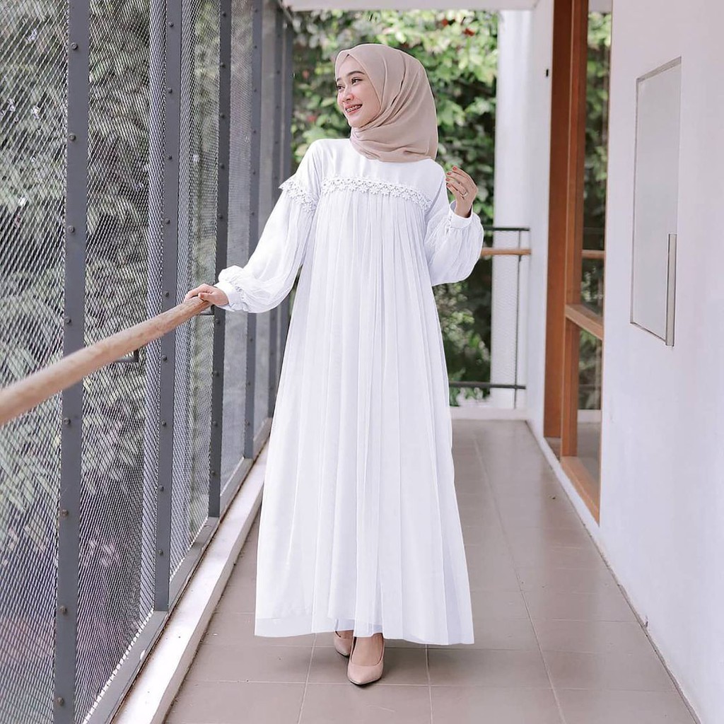 ANGEL MAXI Bahan Moscrepe Pakaina Wanita Gamis Panjang Terusan Gamis Wanita Dress Muslim Terbaru