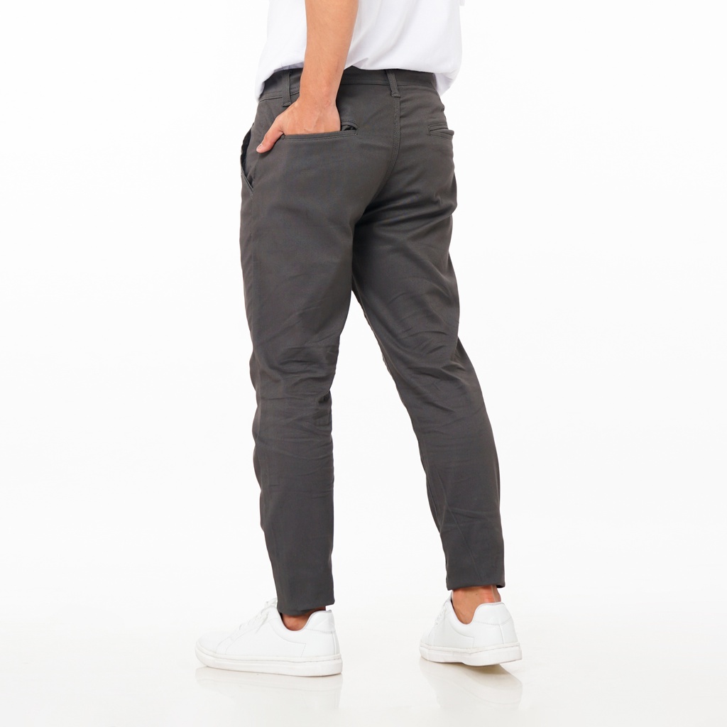 SANVANINA Celana Panjang Chino Abu-Abu | Long Chino Dark Grey Pants H-057