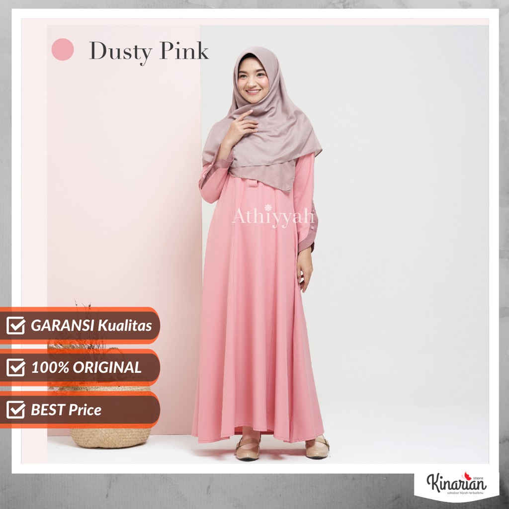 Gamis Athiyyah - ARAFAH dress by Athiyyah Hijab - Gamis Syar'i Terbaru Modern Polos warna Pastel