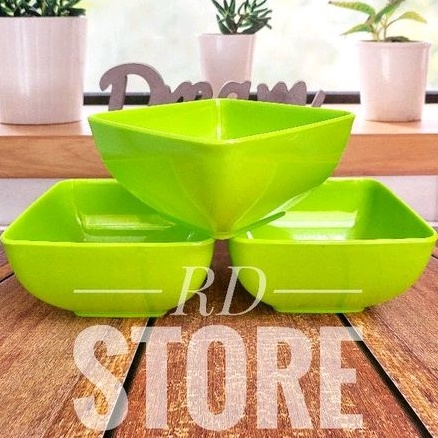 PROMO 3.PCS MANGKOK PERSEGI POLOS SEMI MELAMINE TEBAL DAN KUAT