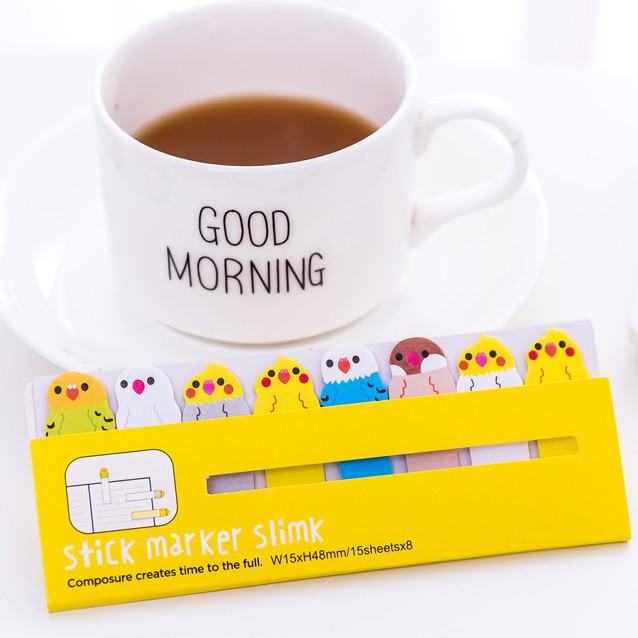 Sticky Note Memo Papers Yuru Series-Bird Yellow Cover