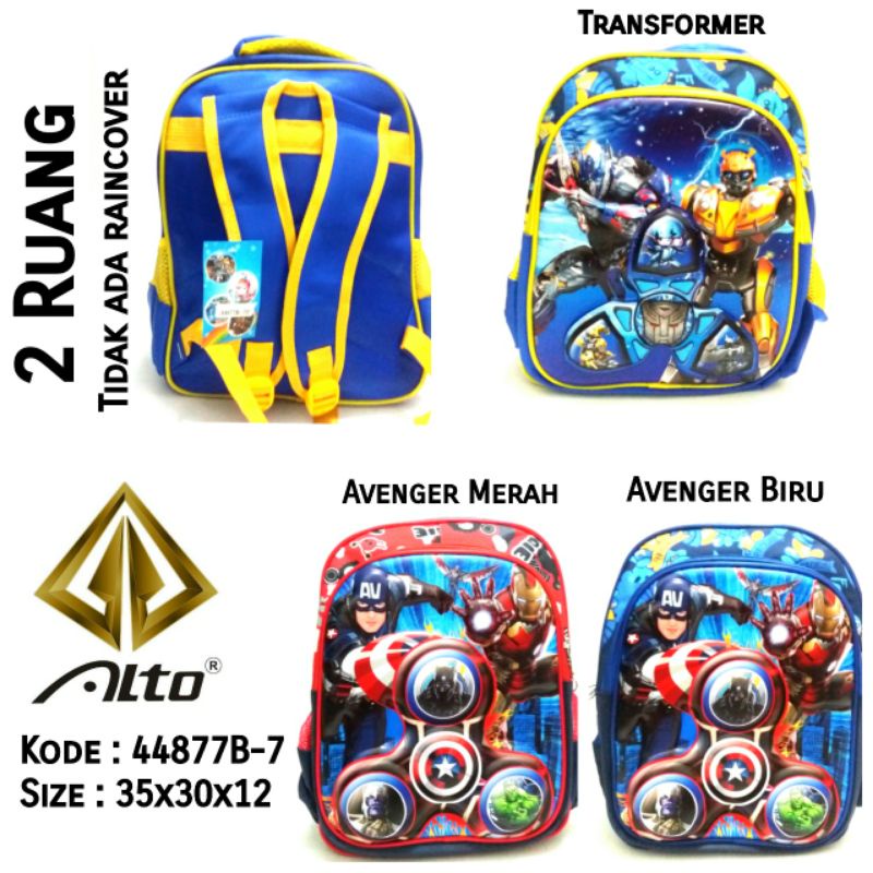 TAS RANSEL SEKOLAH ANAK COWOK TK ORIGINAL BY ALTO 44877B-7 TERBARU MOTIF TRANSFORMER AVENGER