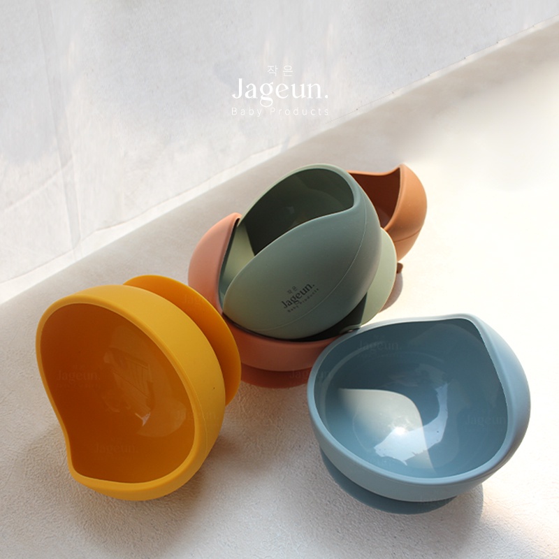 JAGEUN Premium MP-AS set l Silicone Baby Suction Bowl, Silicone Training Spoon &amp; Fork