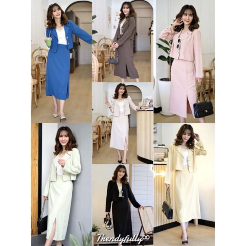 T0811 Set Blazer Trendyfully import bangkok