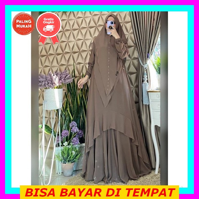 Gamis Lebaran 2022 Model Gamis Terbaru Emika Lace Maxi Dress Gamis Ceruti Full Furing Aplikasi Enda 