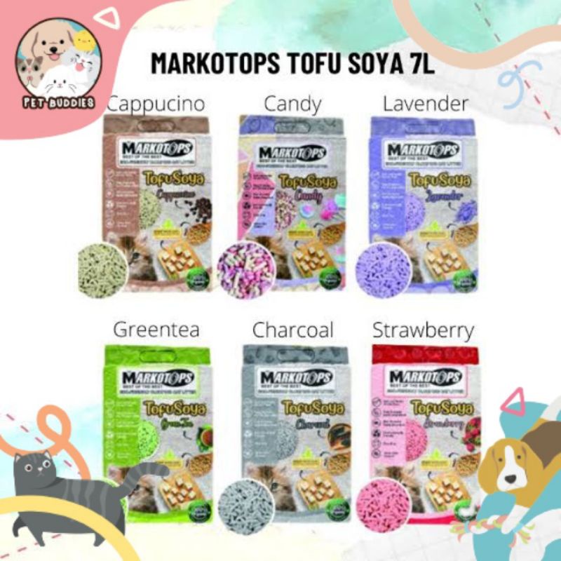 Pasir Kucing Tofu Soya Pasir Gumpal Markotops 7L