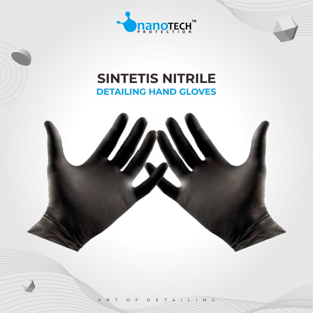 Sarung Tangan Karet Hitam - nanoTECH PROTECTION - DETAILING HAND GLOVES Sintetis Nitrile