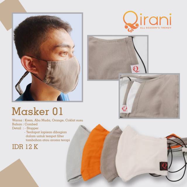 MASKER KAOS POLOS  II  QIRANI