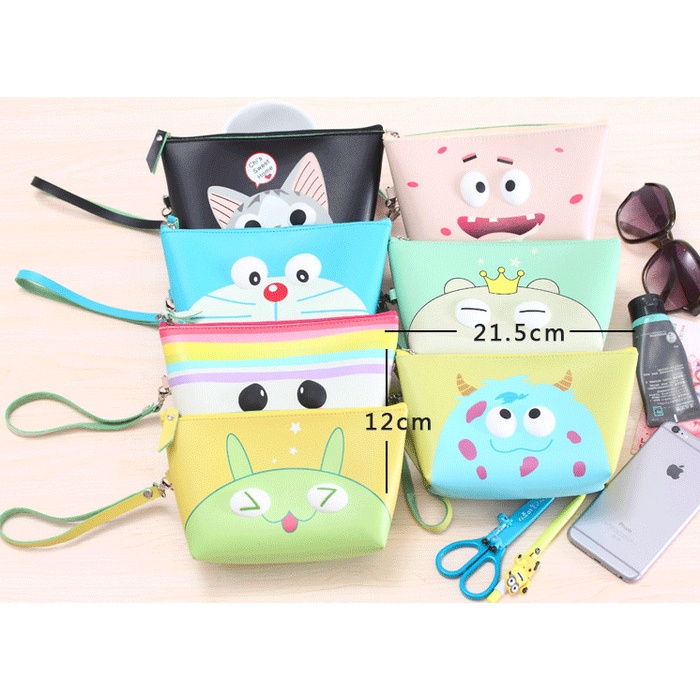 

Hemat Tempat Pensil Jumbo/ Dompet Kosmetik Kartun 3D Mata Menonjol Hemat