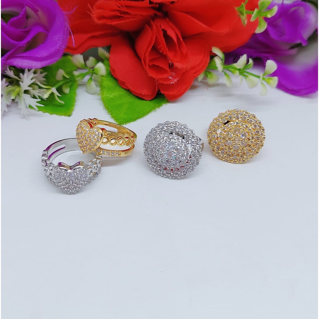 Cincin wanita permata lapis emas Perhiasan Xuping Jewelry 0052.0053