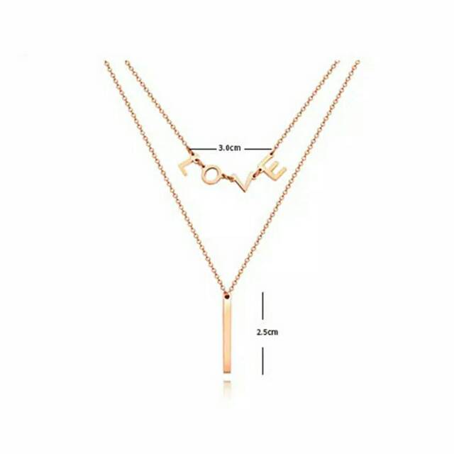 GG Kalung Titanium Premium 2layer I love #KL-119B