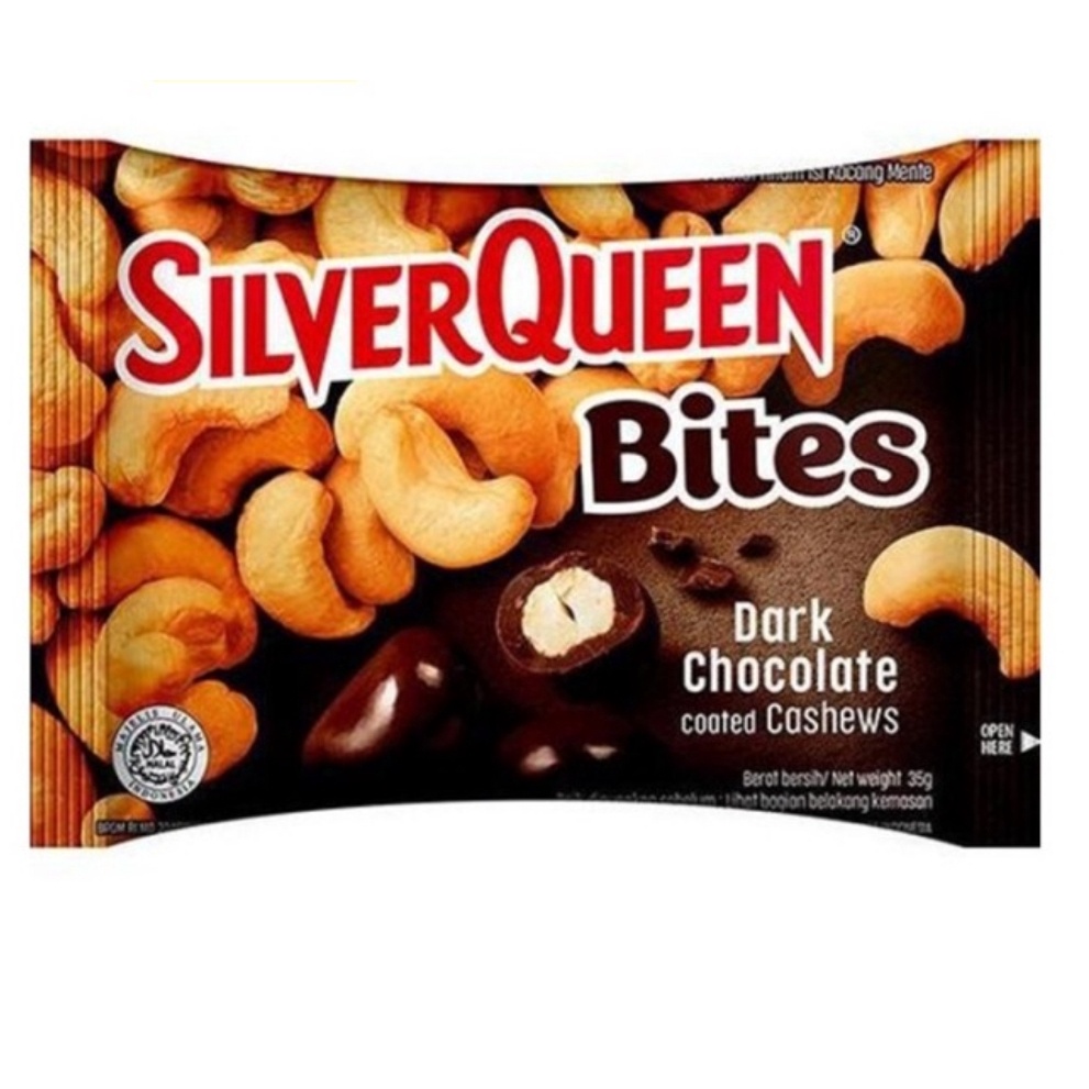 SILVERQUEEN Bites Dark Chocolate Cashew 35 GR