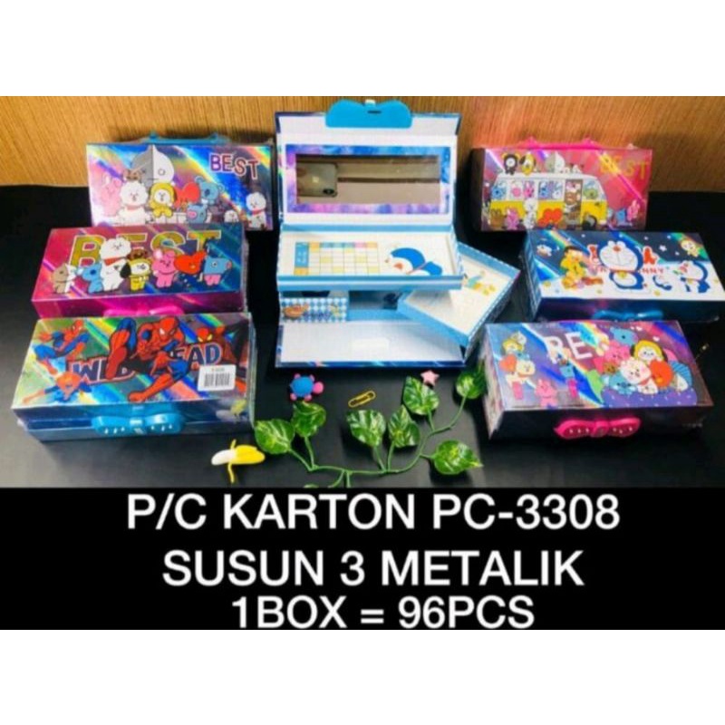 

kotak pensil dus kode+ kaca