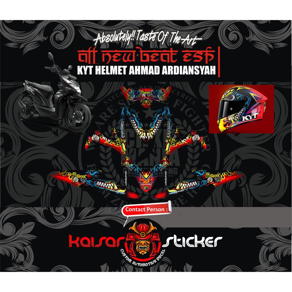 STICKER STRIPING MOTOR STIKER DECAL FULL BODY BEAT ESP-STREET DRAGON HELM