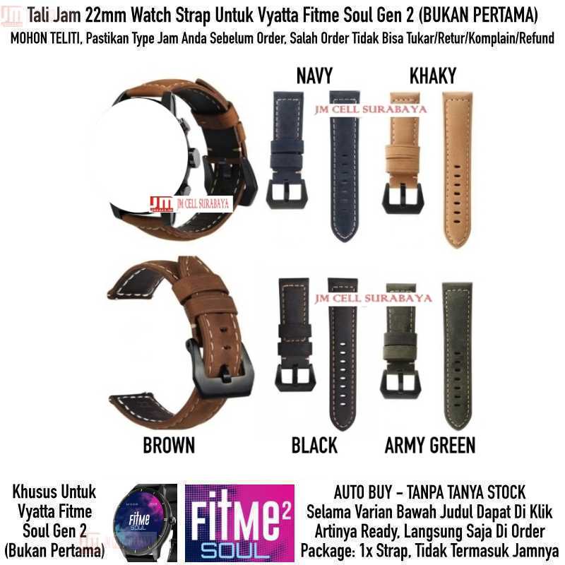 Crazy Horse Watch Strap Vyatta Fitme Soul Gen 2 - Tali Jam Tangan 22mm Leather Kulit