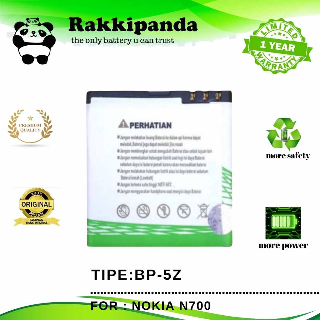 (R/K)- RakkiPanda - BP5Z BP 5Z Nokia N700 Batre Batrai Baterai