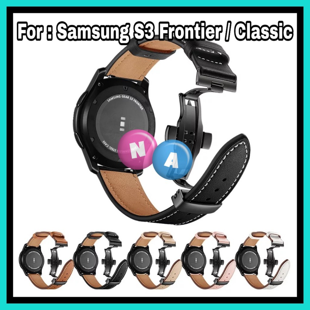 Strap Leather Samsung Galaxy S3 Gear / Galaxy Watch 42mm / 46mm - Bracelet Butterfly LT 03