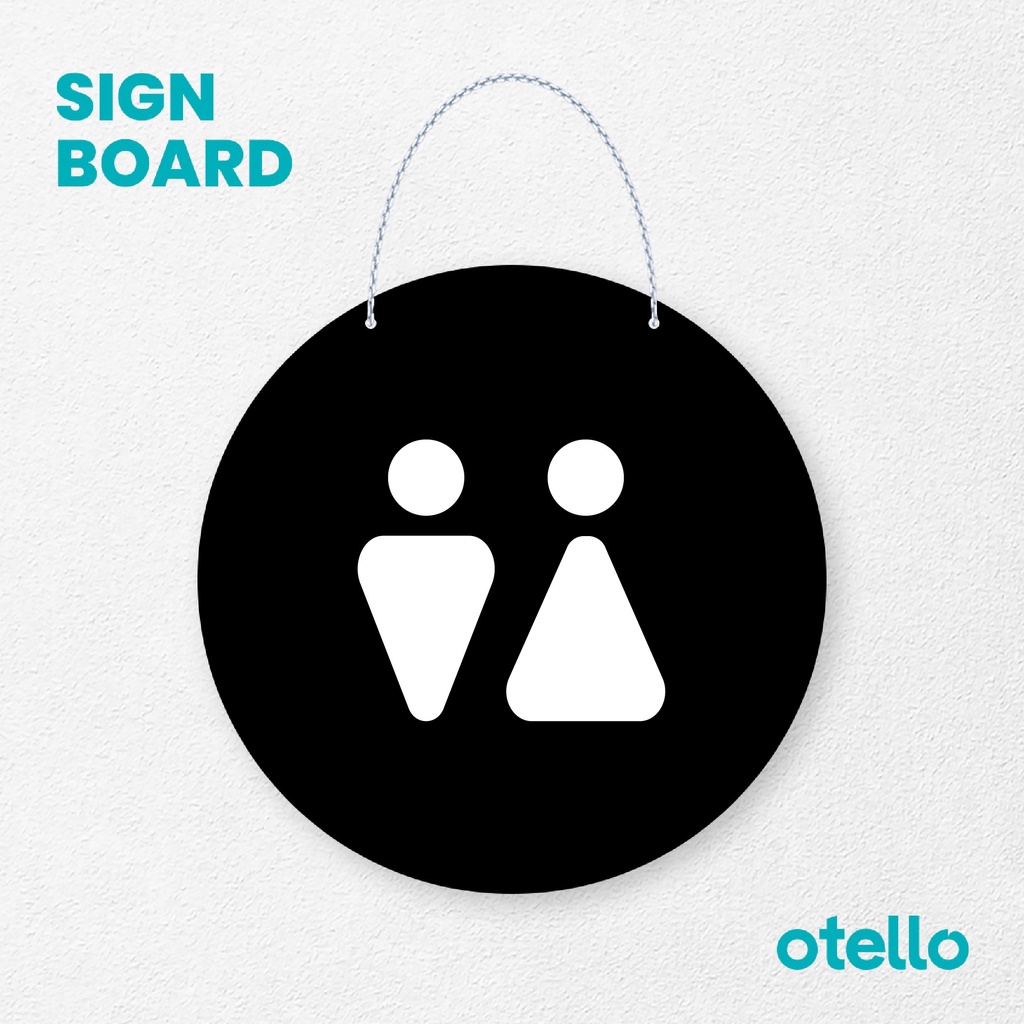 Otello Sign Icon Toilet Sign Board Acrylic Papan Gantung Label Akrilik Petunjuk Toko Modern Minimalist Kafe Restoran Kantor Gedung Cafe