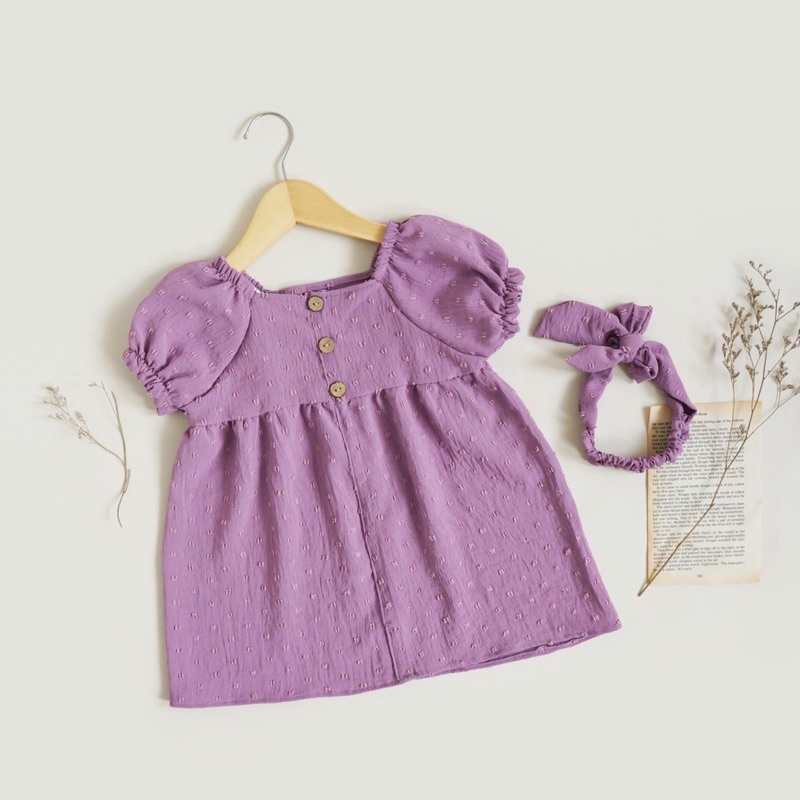 FIONA DRESS Baju Pesta Anak Bayi Perempuan free headband