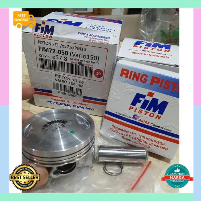 COD ORIGINAL PISTON KIT RING SEHER JENONG VARIO 150 PCX 150 FIM PREMIUM