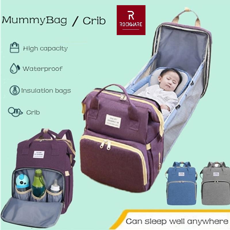 ROCKWARE RW-MBB01 - Folding Multifunction Mom Baby Diaper Mattress Bag