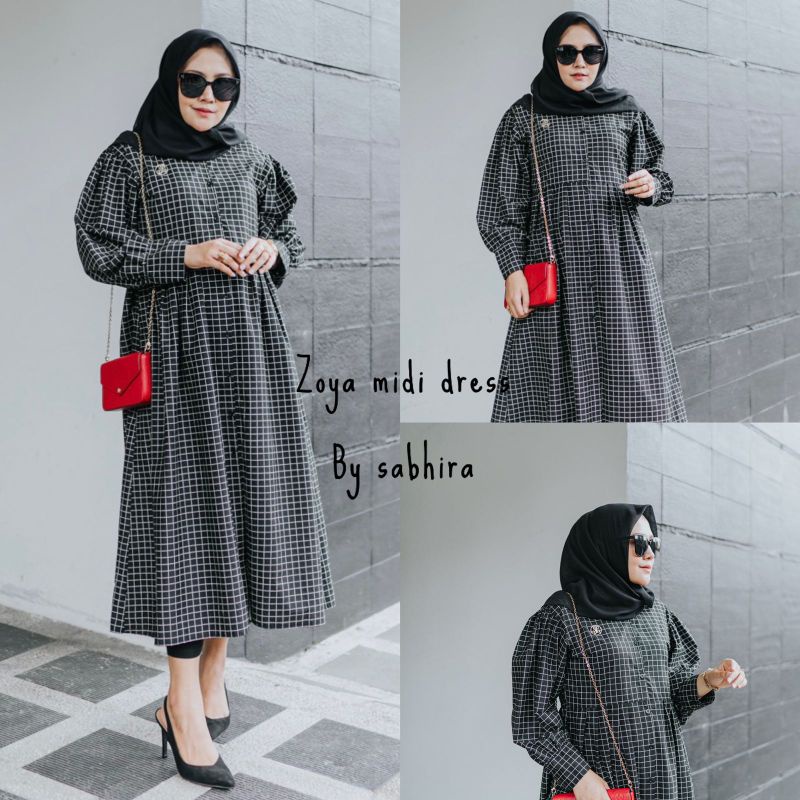 Zoya midi dress By Sabhira_Co Matt Cotton japan Premium