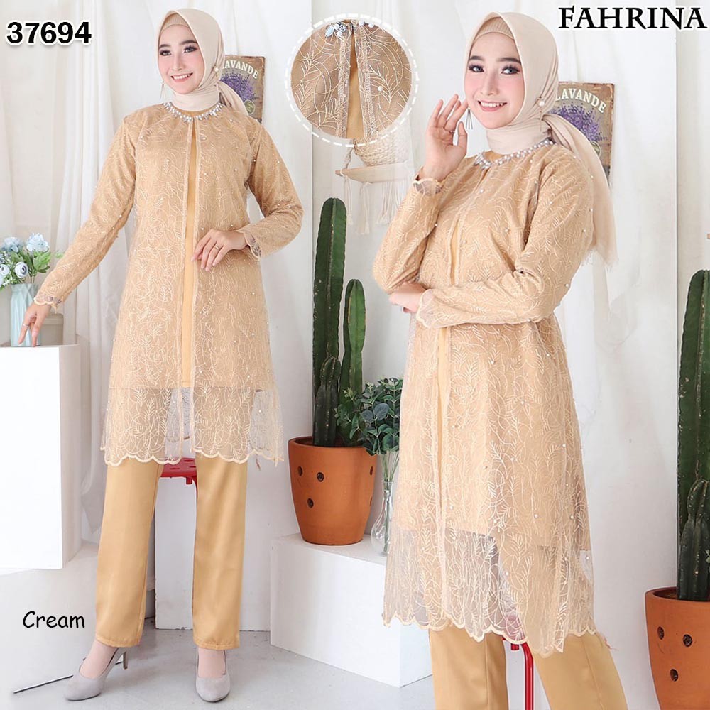 READY FAHRINA SET | BAJU ONE SET SETELAN MUSLIM TERMURAH | SETELAN BRUKAT PESTA KEKINIAN