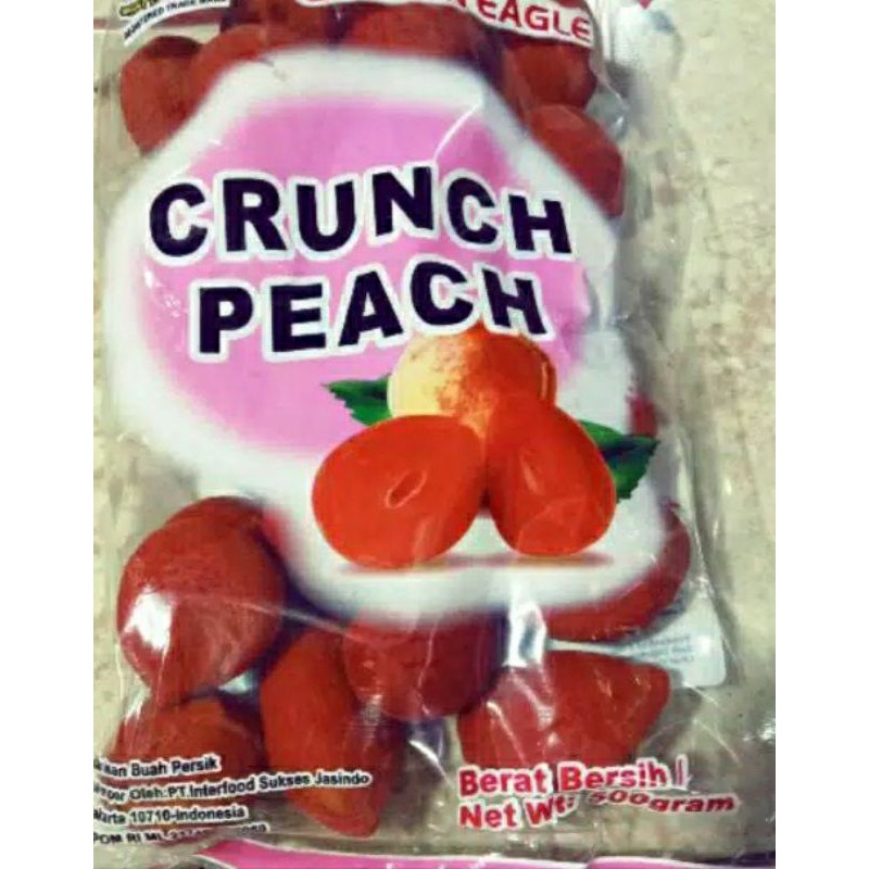

Manisan Buah persik manisan buah Merah crunch peach isi 500gr