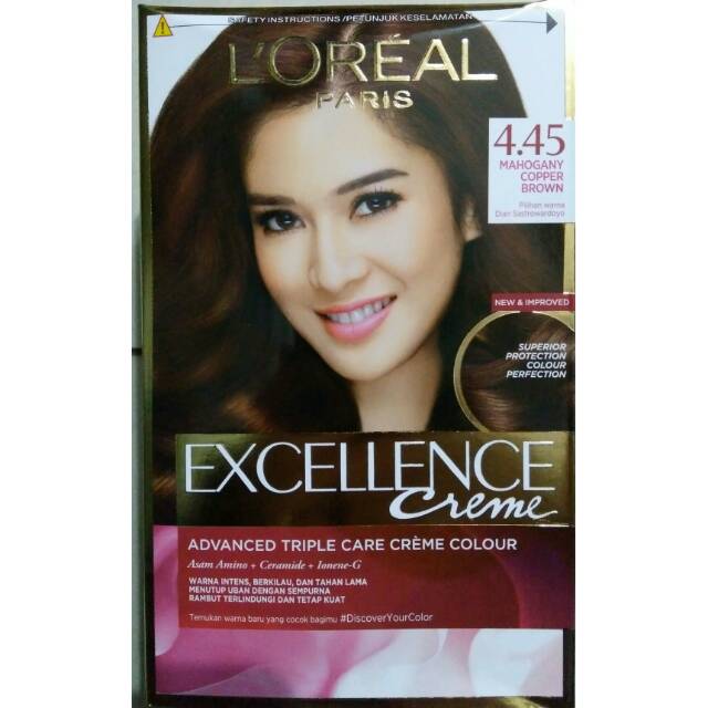 Loreal Excellence Cat Rambut no 4.45 Mahogany Cooper Brown