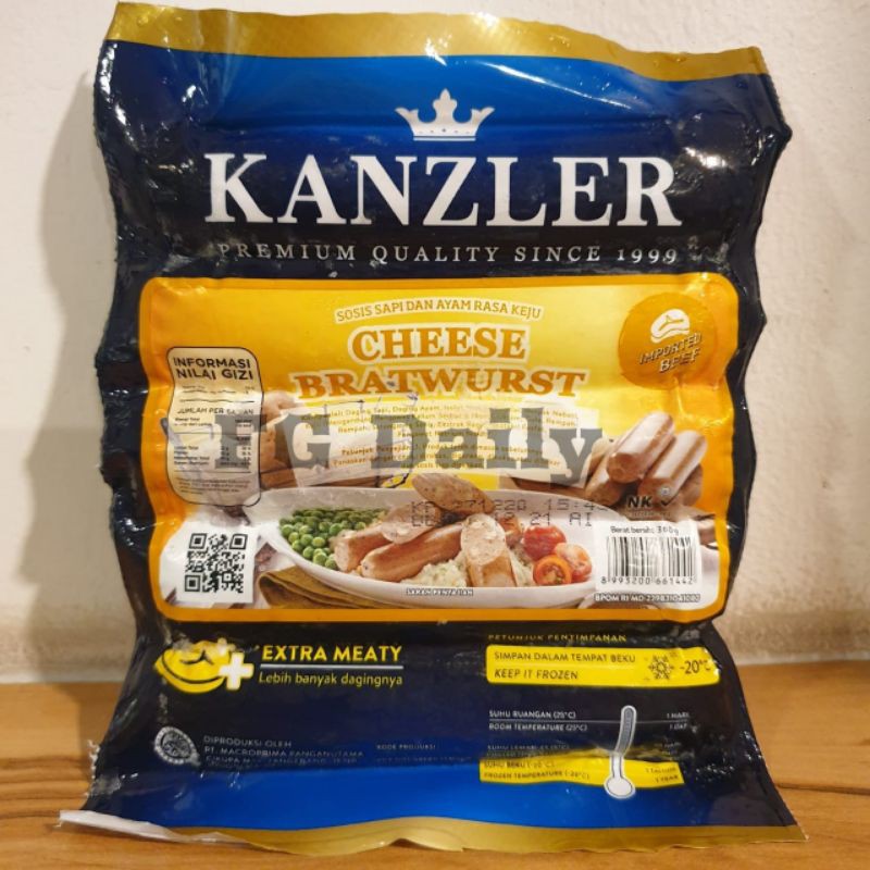 

sosis sapi kanzler isi keju / kanzler sosis cheese bratwurst 360gr