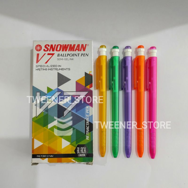 

Snowman V7 Semi Gel Ink 0.7mm | Bolpen Pulpen Pen