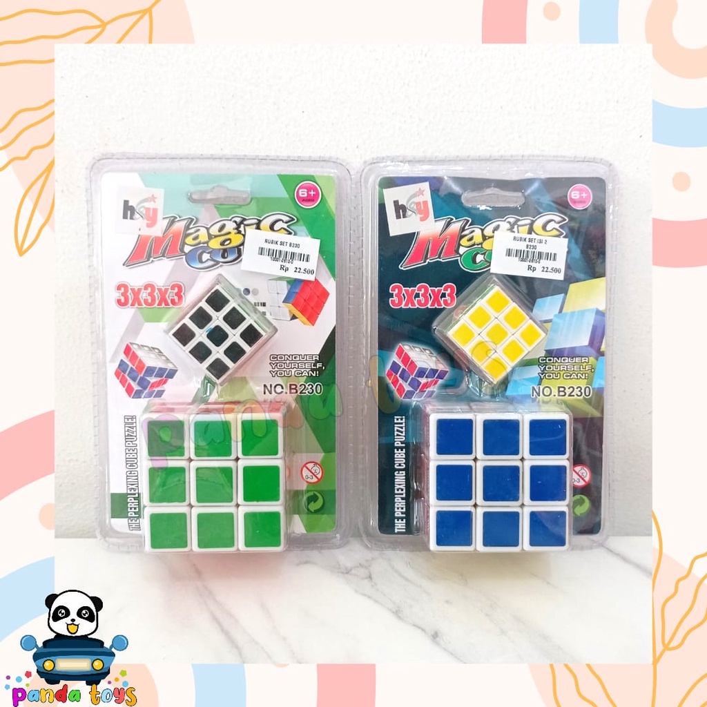 PANDA TOYS SEMARANG MAINAN ANAK RUBIK 2 IN 1 MAGIC CUBE 3X3X3 ISI 2PC B230