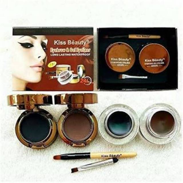 Kiss Beauty 4 in 1 Eyebrow Powder Magic Eyeliner gel