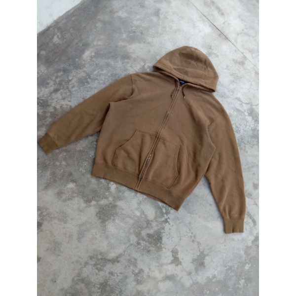 Hoodie Zipper UNIQLO brown polos second original