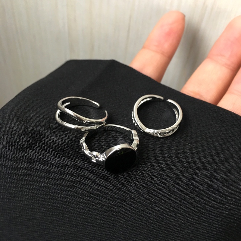 3pcs/set Ins Cross Suit Finger Ring Fashion Index Temperament Personality Cold Style Ring Female Sexy Girl Jewelry