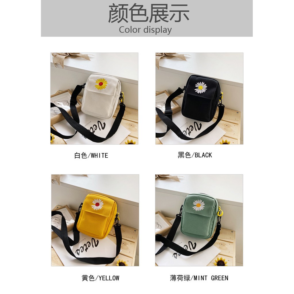 TM-19 tas selempang kecil mini sling bag wanita import korea jepang sunflower