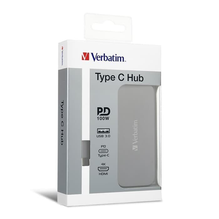 Verbatim Type C Hub with PD 100W - HDMI - USB 3.0 2 Port - 66123 Original