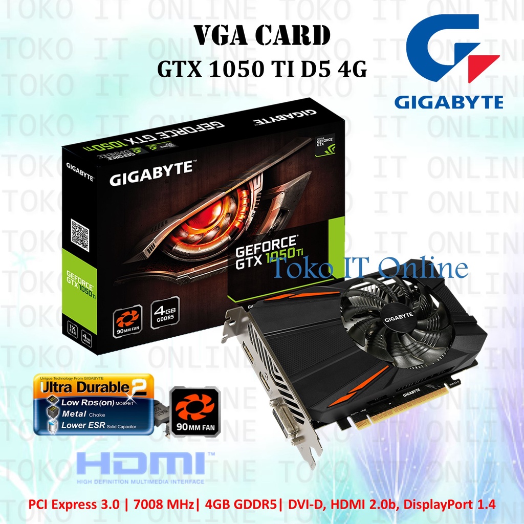 GIGABYTE VGA GTX 1050 TI GDDR5 4G