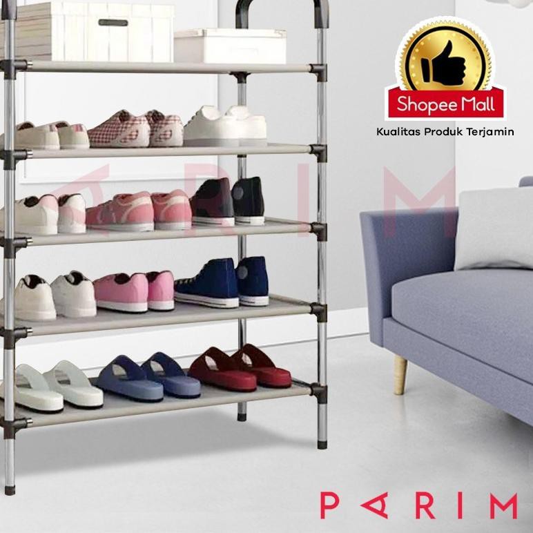 ✮ PARIM Rak Sepatu 5 Tingkat Tempat Sepatu Sandal 5 Susun Rangka Besi & Plastik YK DESIGN YK-216 / 2