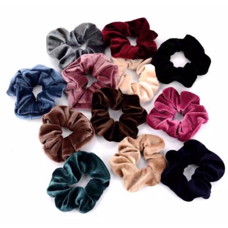 scrunchie ikat rambut bahan bludru velvet