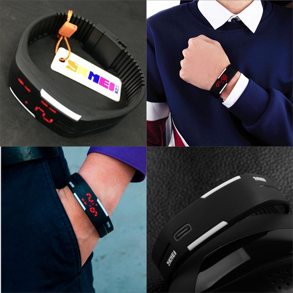 Jam Gelang Olahraga LED digital Waterproof Sport Watch Japenese Movement