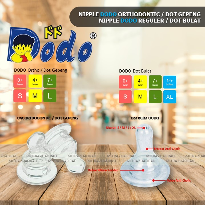 ✅MZ✅ DOT Bayi DODO Tipe Silicon LSR Bulat Ukuran S M L XL - Nipple Bayi DODO Dot Bulat ukuran S M L dan XL - Dot Bayi GEPENG DODO Ukuran S M L - Nipple GEPENG DODO Size S M L