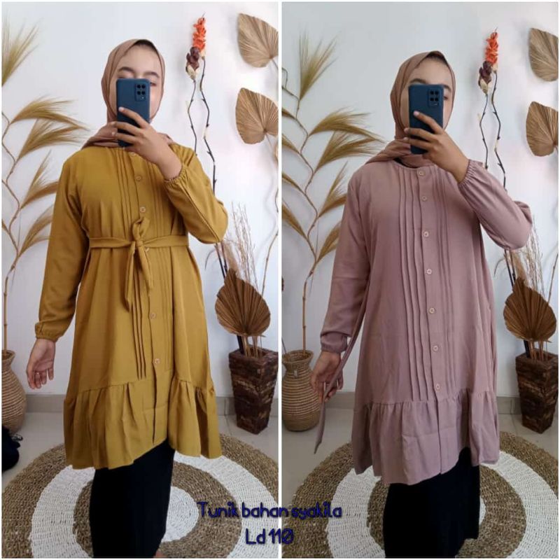 ATASAN ITYCREP TUNIK TERBARU ADEM LEMBUT MURAH MERIAH MANOHARA SERUT KANCING BLEZER LD 110