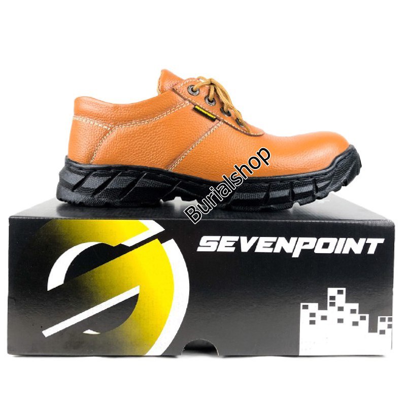 Sepatu Safety Original Pria Tali Sefty Shoes Kulit Asli Spatu Safty Septy Cowok Ujung Besi Septi Sevenpoint Proyek Lapangan Industry Ujung Besi BS