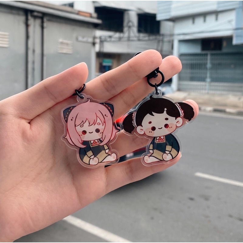 Spy x Family Plush Series Acrylic Keychain Gantungan Kunci Charm Anya Yor Loid Becky