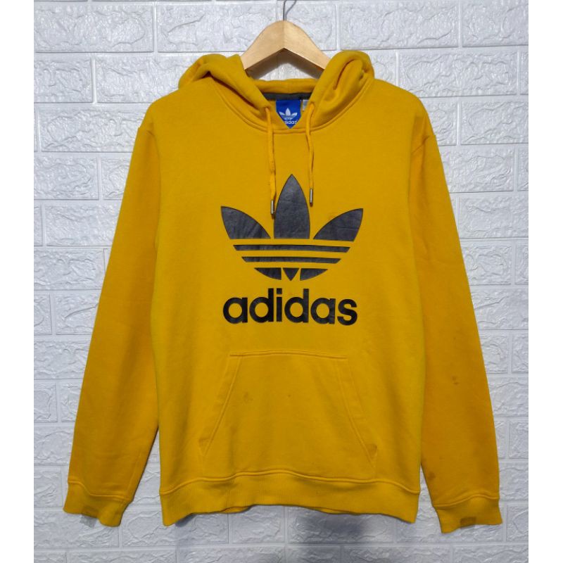 hoodie adidas trefoil kuning yellow second original